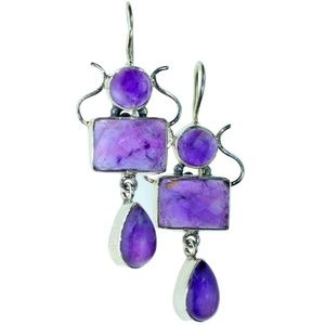 Crown Chakra Amethyst Artisan Handmade Earrings